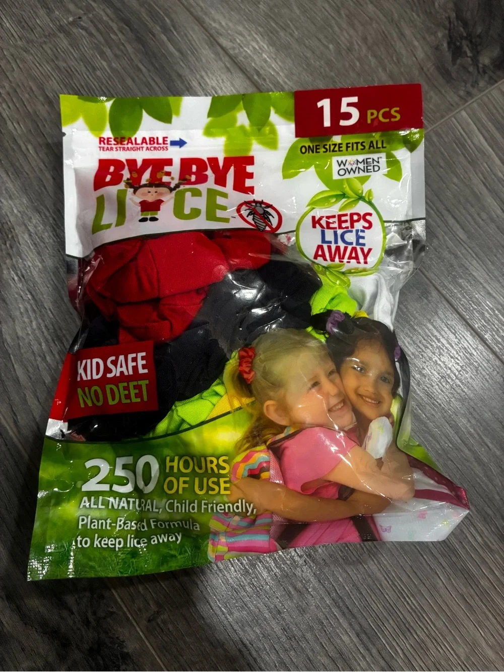 Bye Bye Lice Kids Hair Accessories Pack - Red, Black, Neon Green